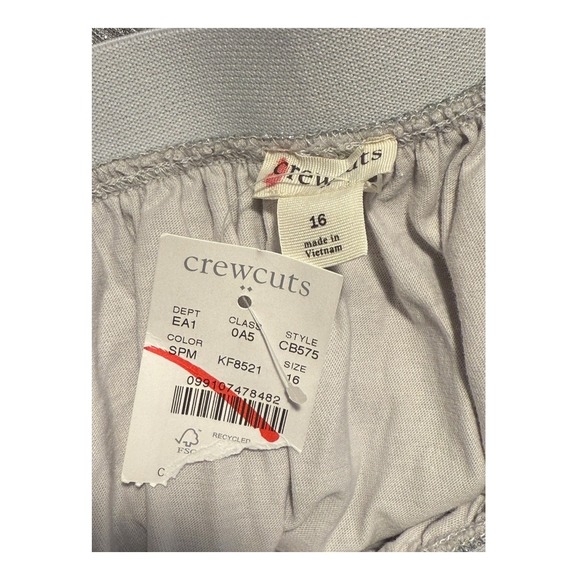 Crewcuts Girls Size 16 Silver Metallic Pleated Skirt Glitter Shimmer NWT - Picture 2 of 5